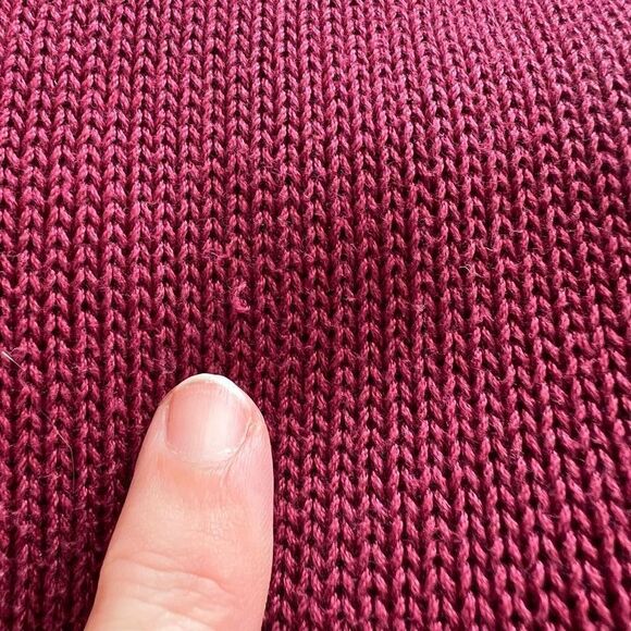 Peruvian Connection Maroon 100% Pima Cotton Cardigan Sweater Size L - Picture 6 of 8